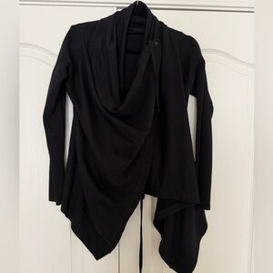 All Saints Black Draped Open-Front Cardigan